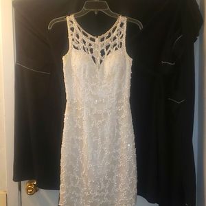 White beaded party dress